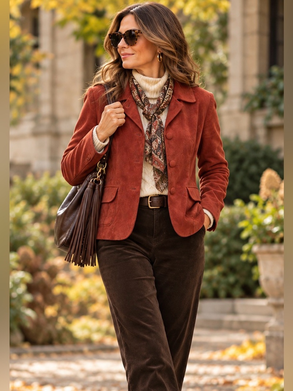 Ann Taylor Suede Leather Blazer Jacket Medium Rust Terracotta Y2K